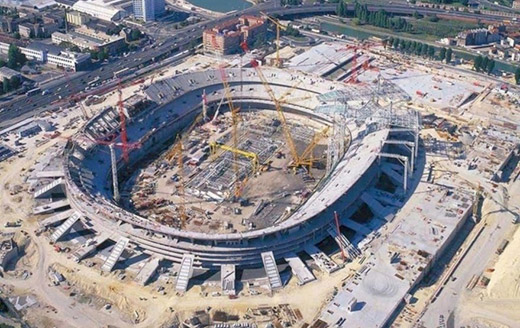 Vue de la phase de construction du Stade de France
